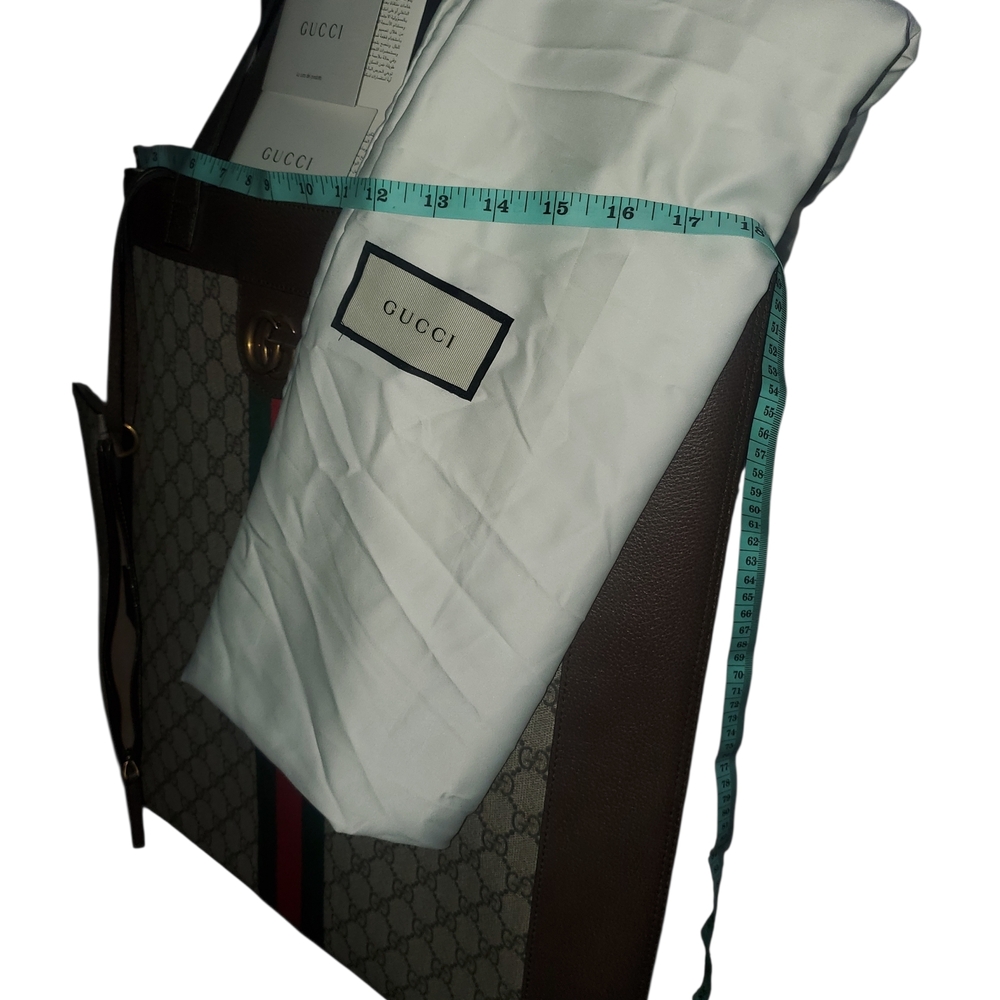 Gucci Beige and Green Tote with Red Stripe - Picture 14 of 16